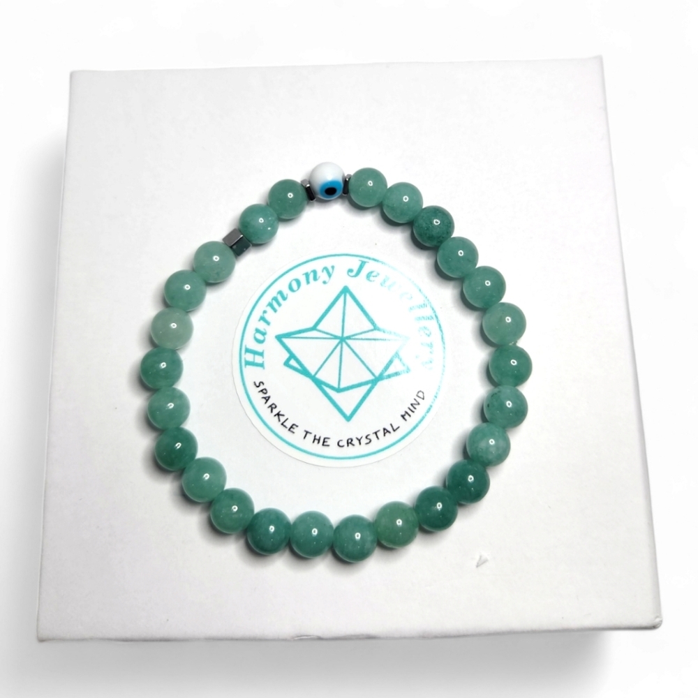 6 mm Jade Evil symbol bracelet